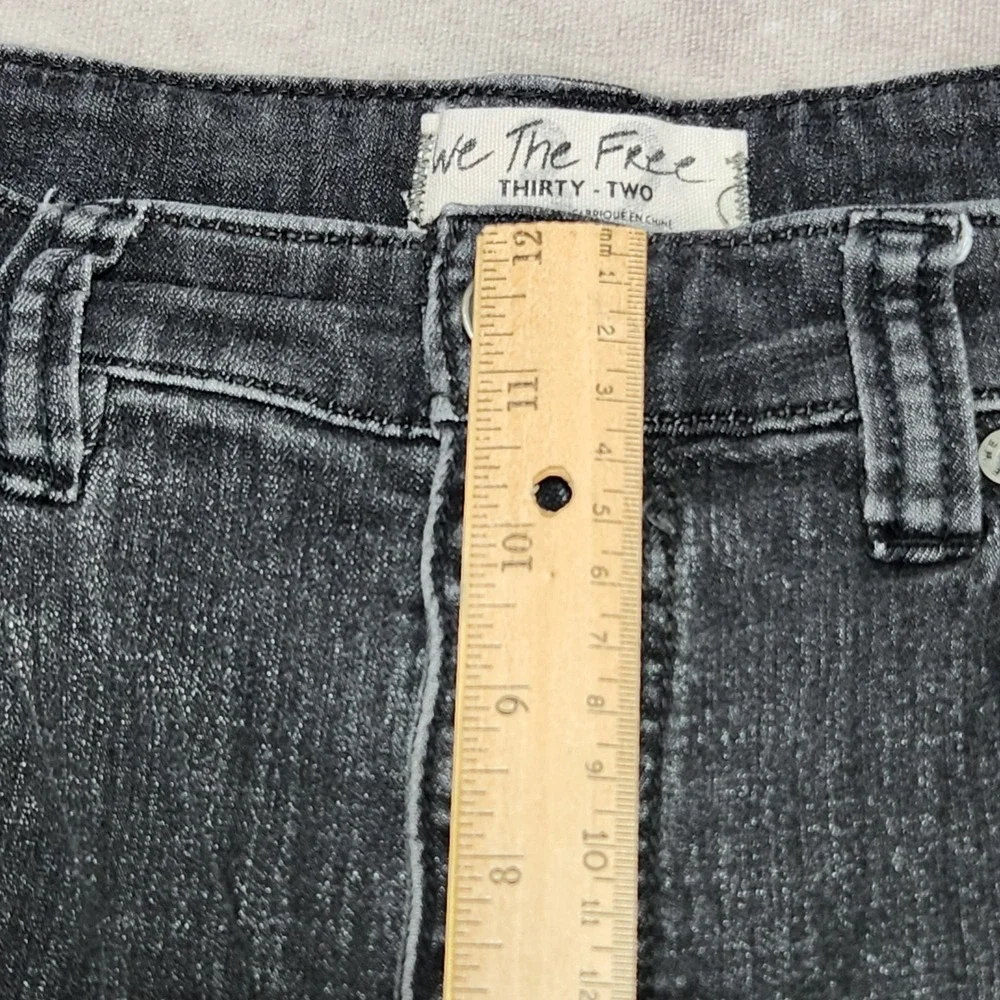 Free People We The Free Just Float On Flare Jeans Black High Rise Button Fly 32